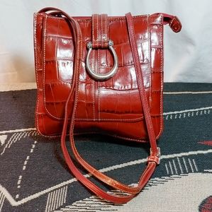 Brighton Red Leather Crossbody
